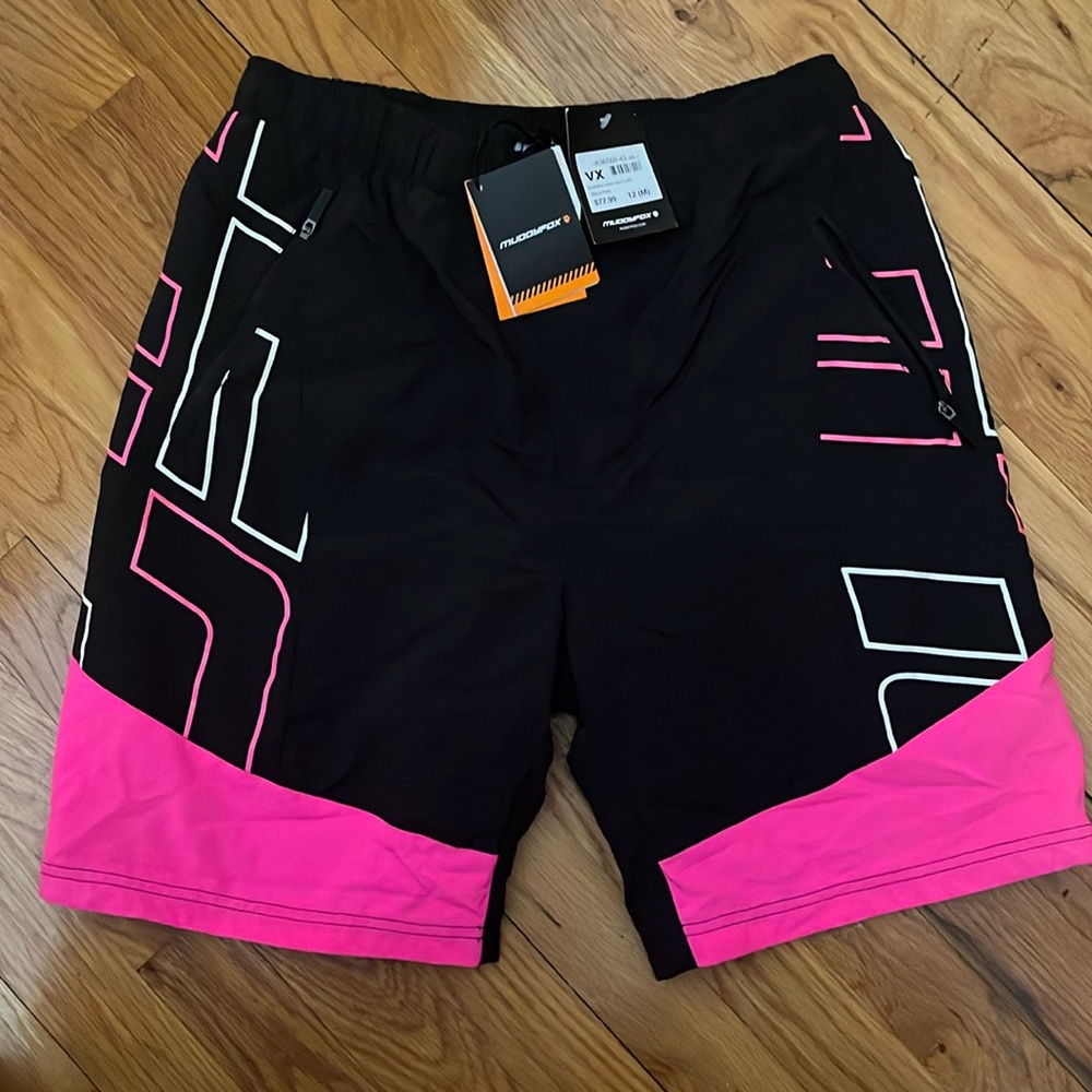 Black and Pink Women's Bike Shorts